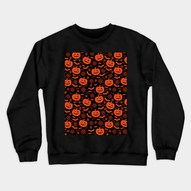 Halloween Pumpkin Pattern Crewneck Sweatshirt by deadright